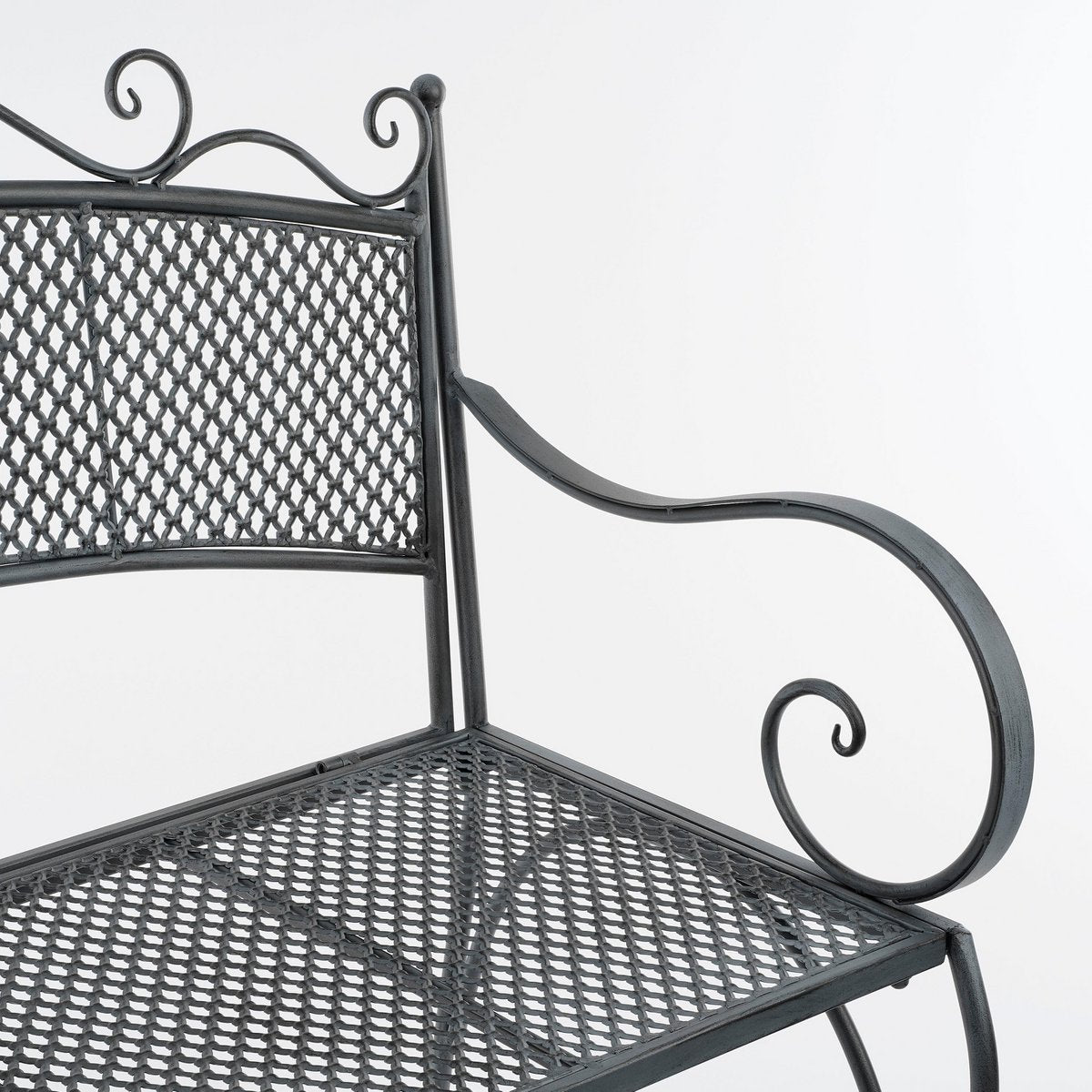 Provence Tuinbank - L108 x B51 x H91 cm - Metaal - Grijs