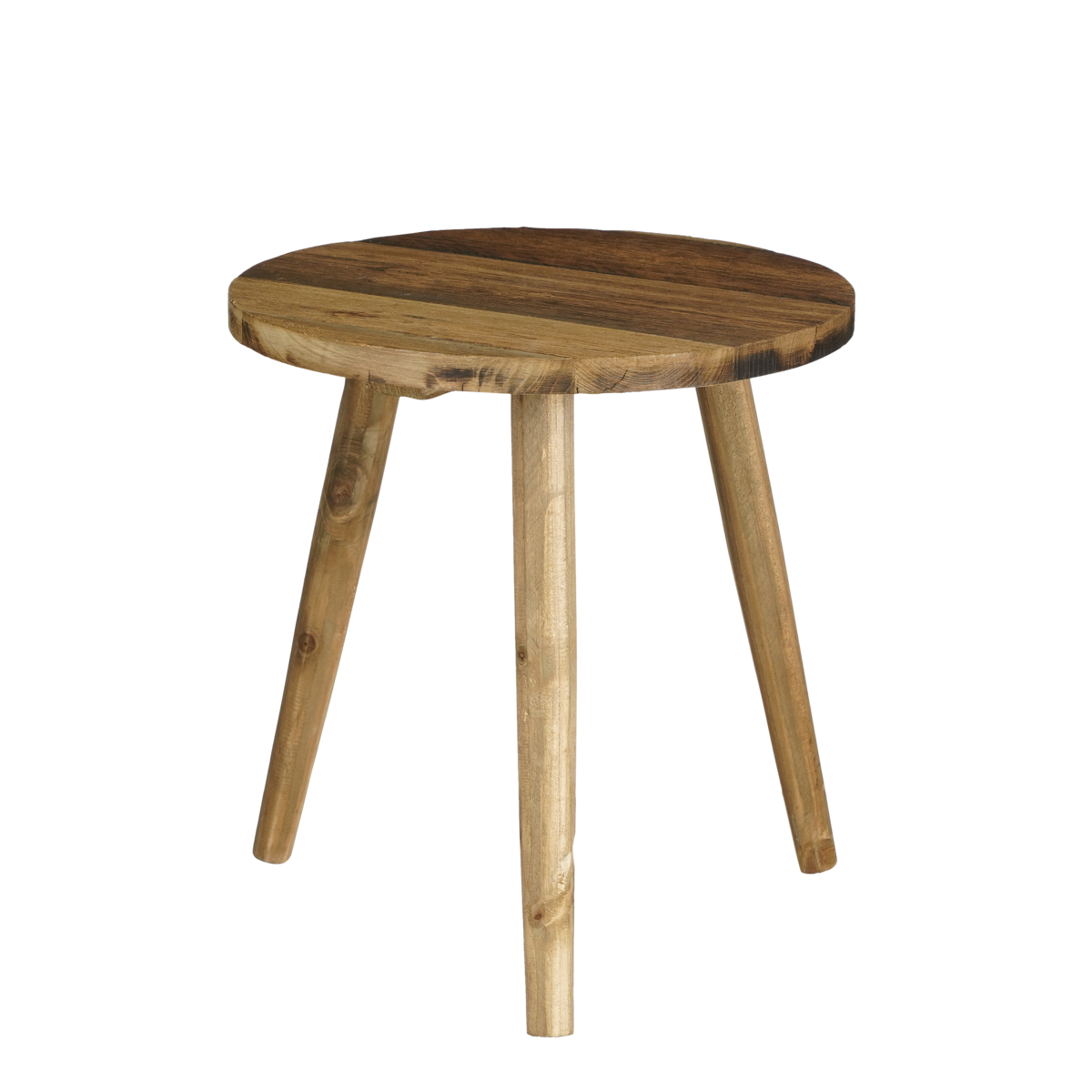 Bold Bijzettafel - H36 x Ø33 cm - Gerecycled Hout - Bruin