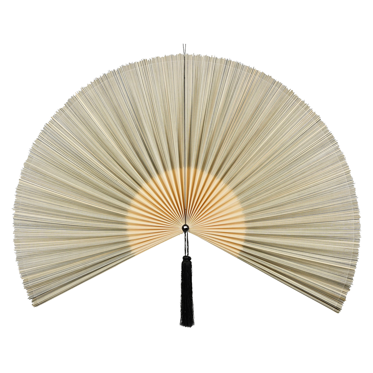 Muurdecoratie Waaier - L105 x B150 cm - Bamboe - Zwart