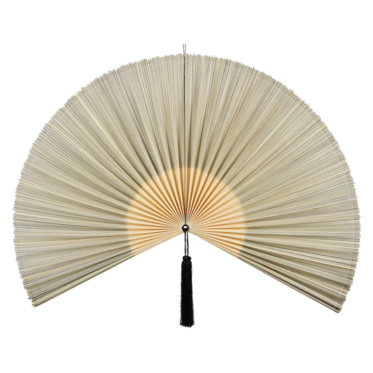 Muurdecoratie Waaier - L105 x B150 cm - Bamboe - Zwart