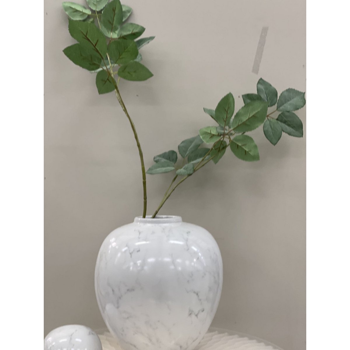 Vintage keramiek Ronde vaas Wit Groot H*28W*25