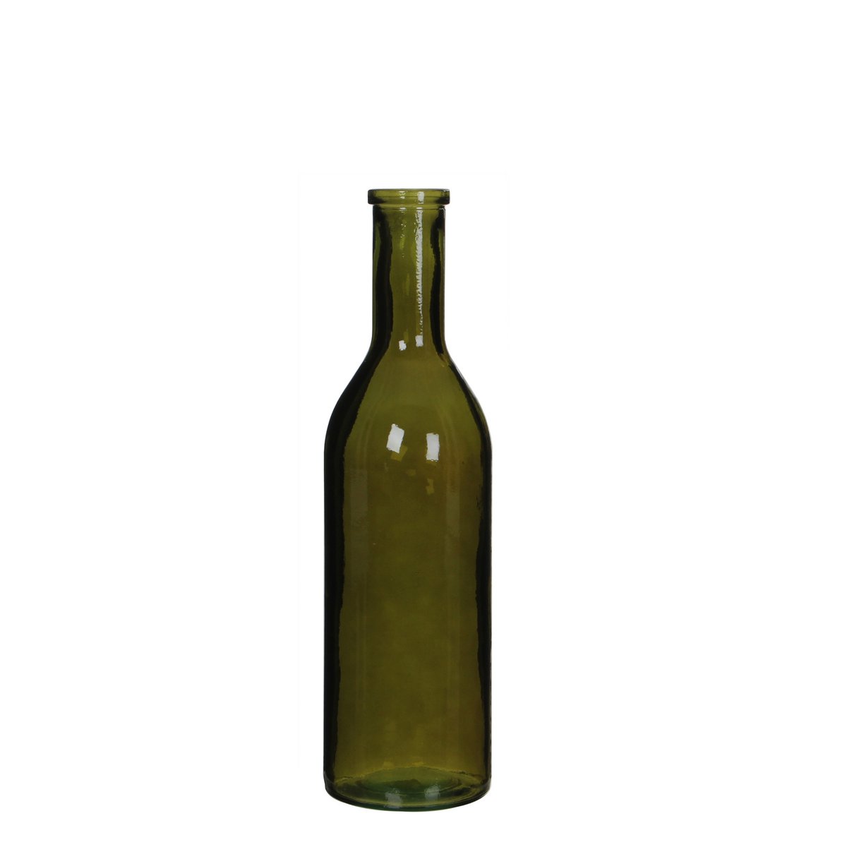 Rioja Fles Vaas - H50 x Ø15 cm - Gerecycled Glas - Donkergroen