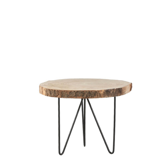 Pia Boomstam Bijzettafel - H34 x Ø50 cm - Lichtbruin
