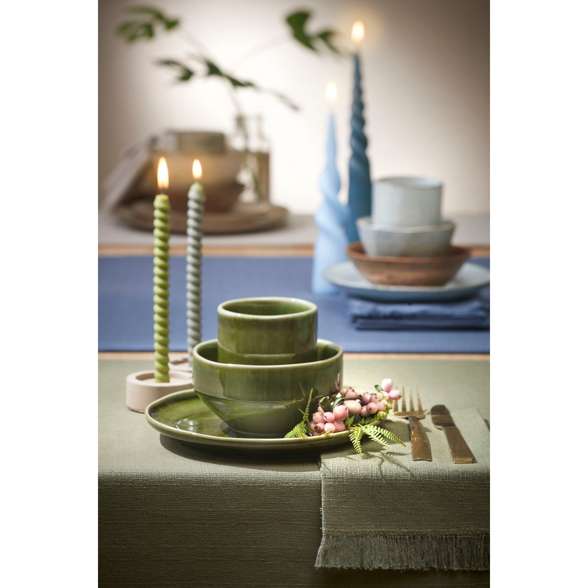 Xavie Placemat - Set van 4 - L48 x B33 cm - Groen
