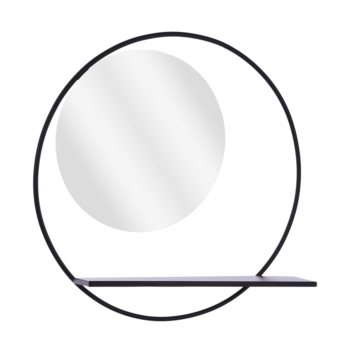 Phoenix Wandspiegel - B11 x Ø58 cm - Metaal - Zwart