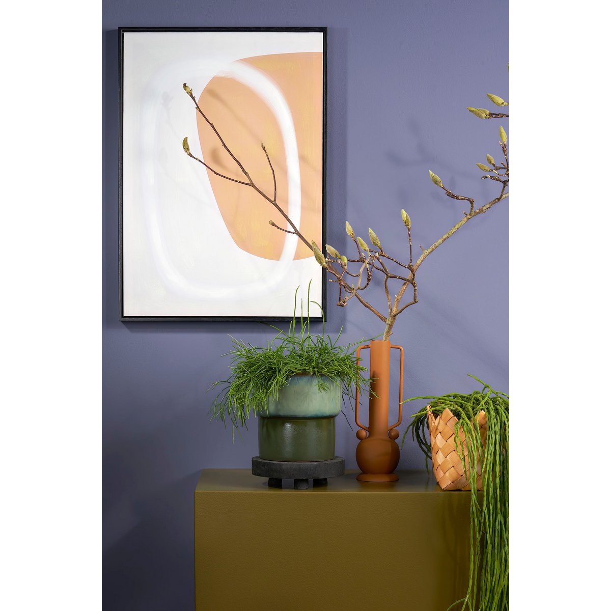 Muurdecoratie Cirkel - L50 x H70 cm - Canvas - Zwart