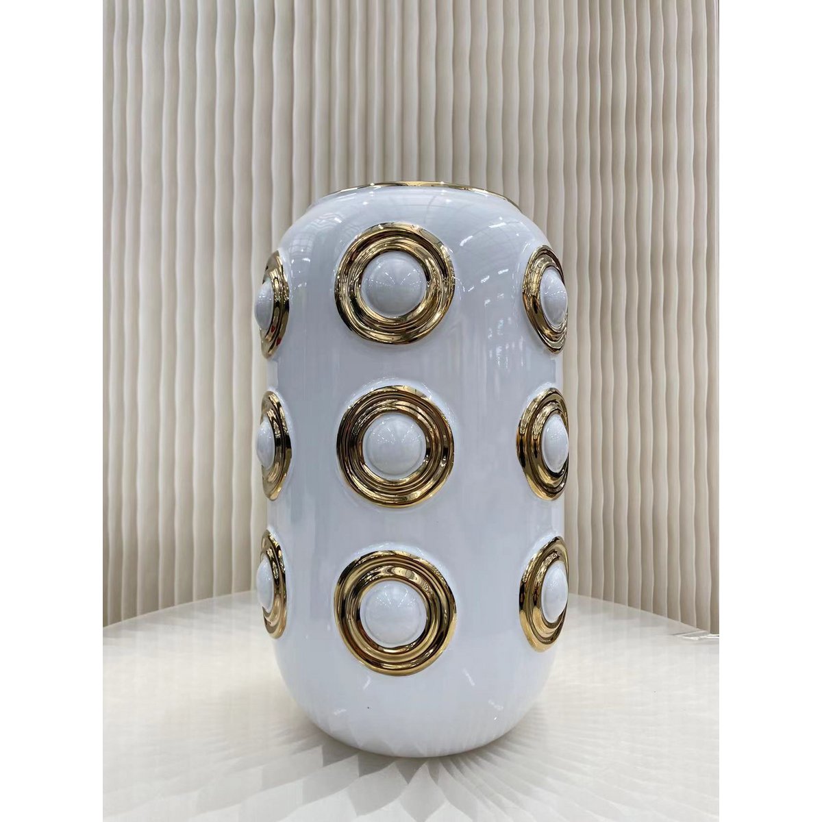 Wit met gouden vaas | Decoratieve Vaas