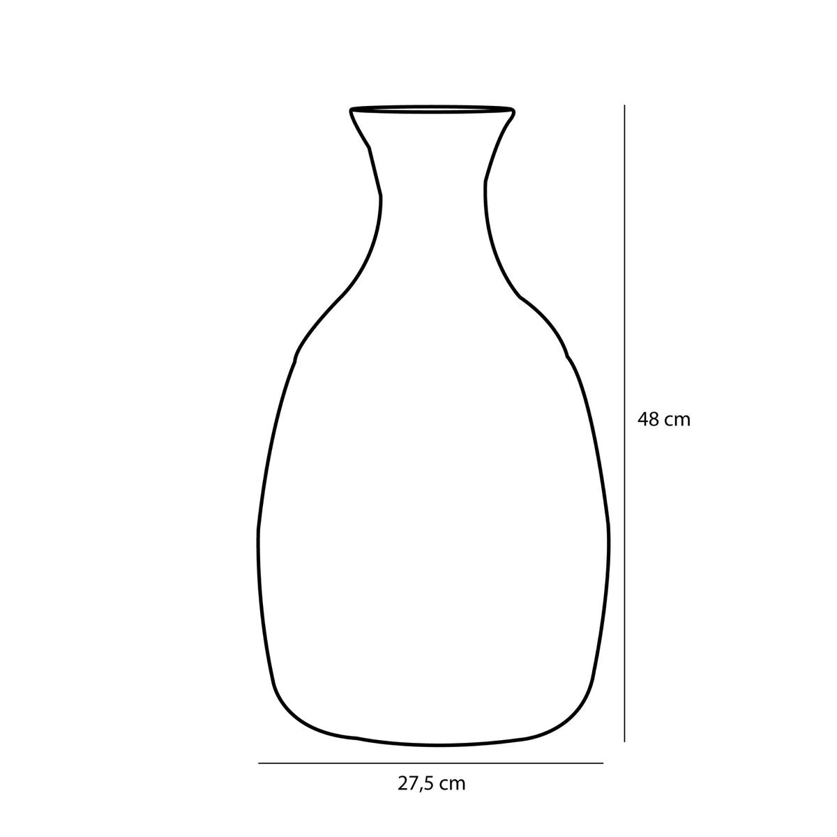 Yasmin Decoratieve Fles - H48 x Ø28 cm - Zeegras - Zwart