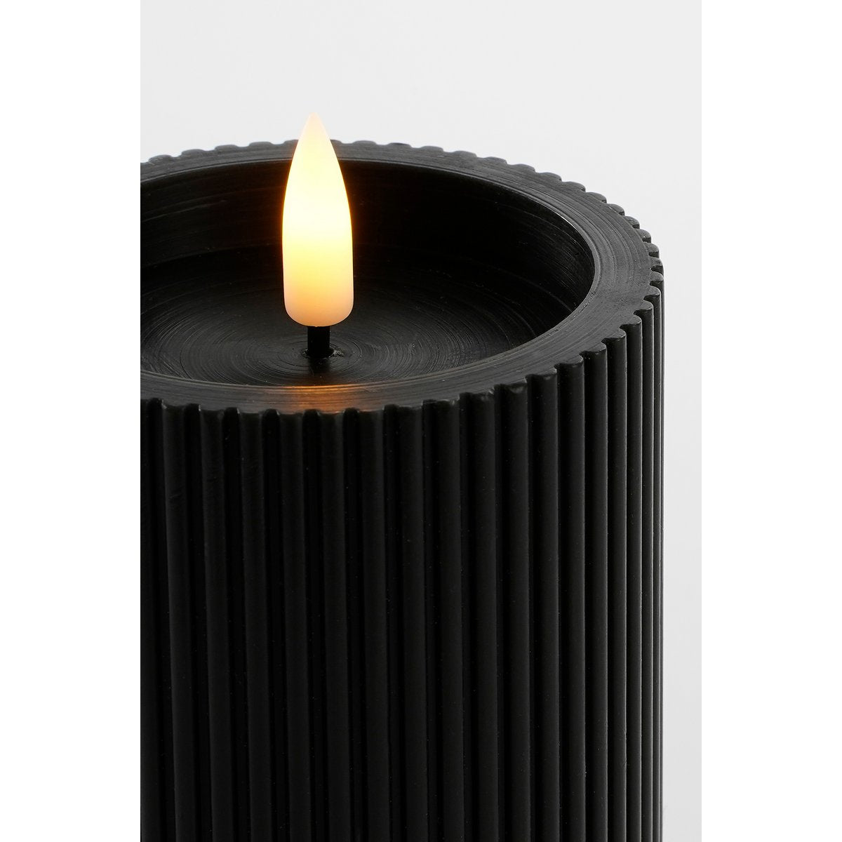 LED Pilaarkaars - Set van 3 - H15 x Ø8 cm - Wax - Zwart