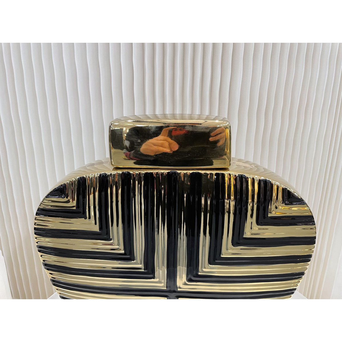 Vaas goud met zwart (L) | Decoratie