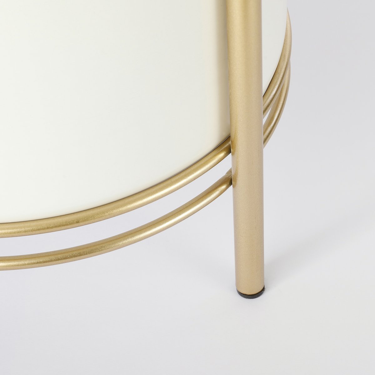 Sverre Bloempot op Standaard - H29 x Ø25 cm - Wit, Goud