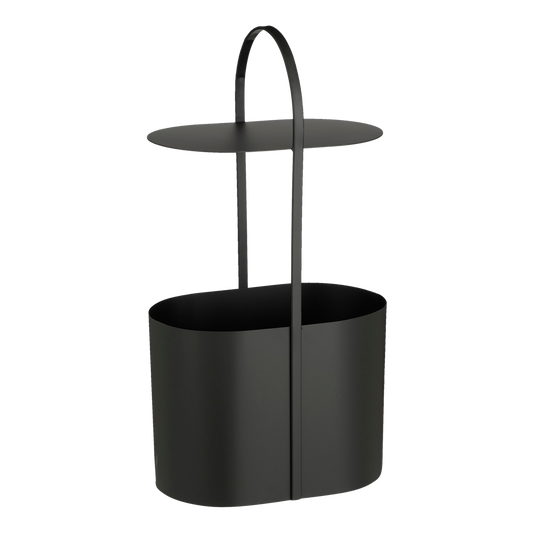 Bijzettafel met Tijdschriftenhouder - L35 x B24 x H69 cm - Metaal - Zwart