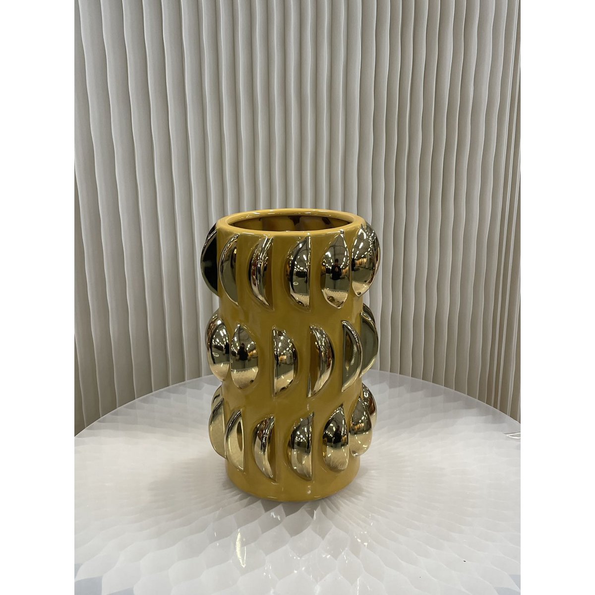 Tafelblad gele vaas(cv11654-10geel)