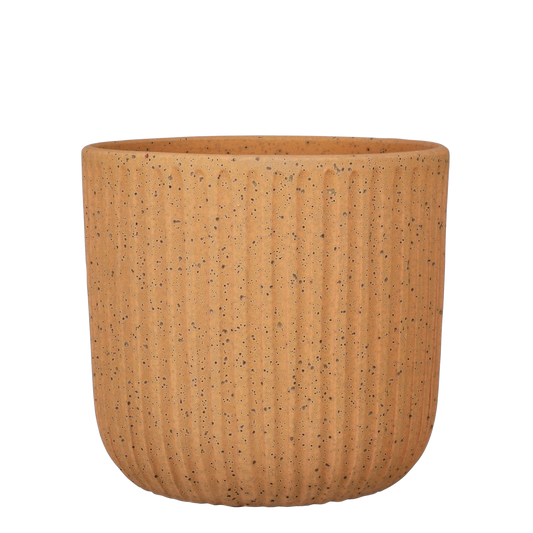 Dante Bloempot - H24 x Ø27 cm - Lichtbruin