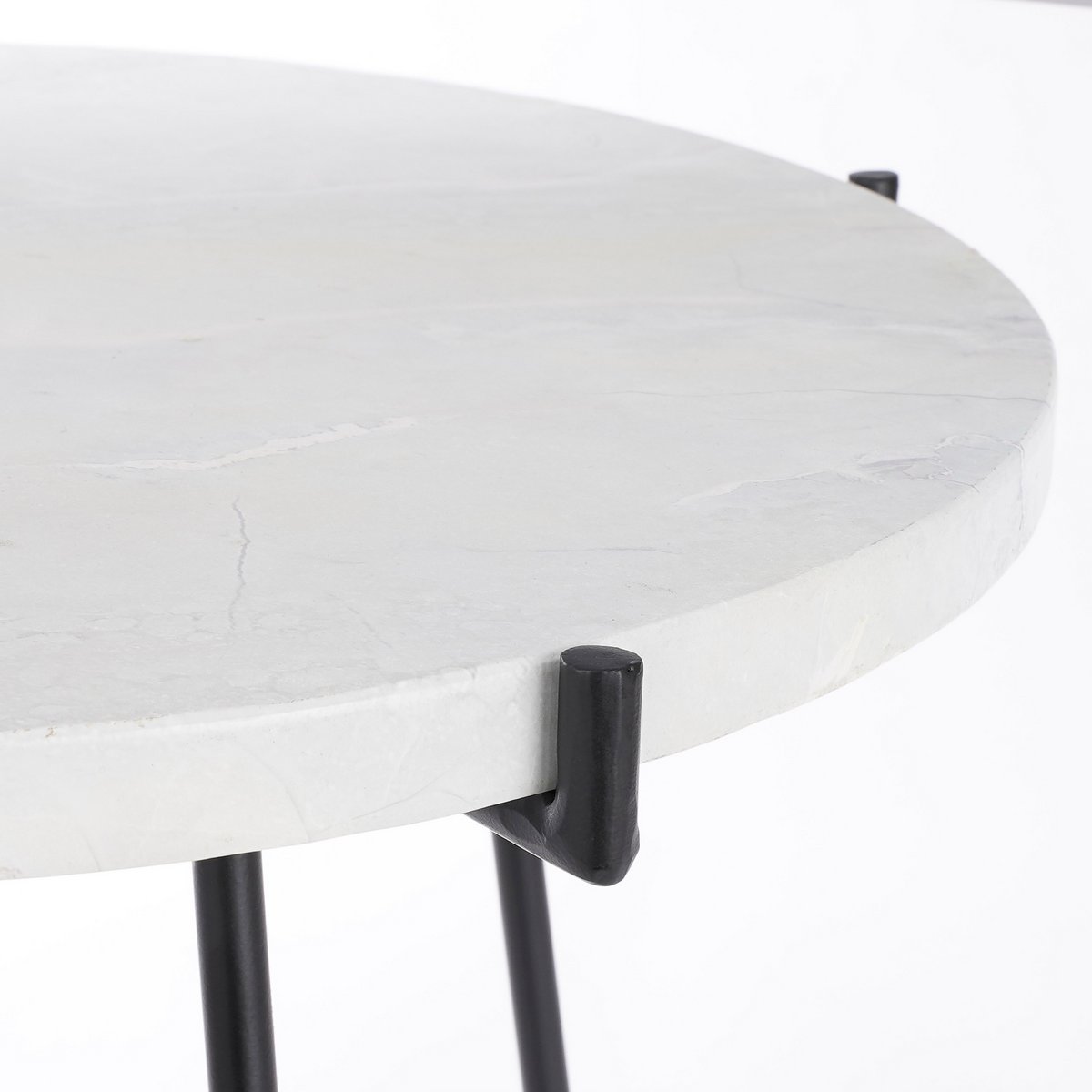 Farah Bijzettafel - H45 x Ø43 cm - Metaal - Wit