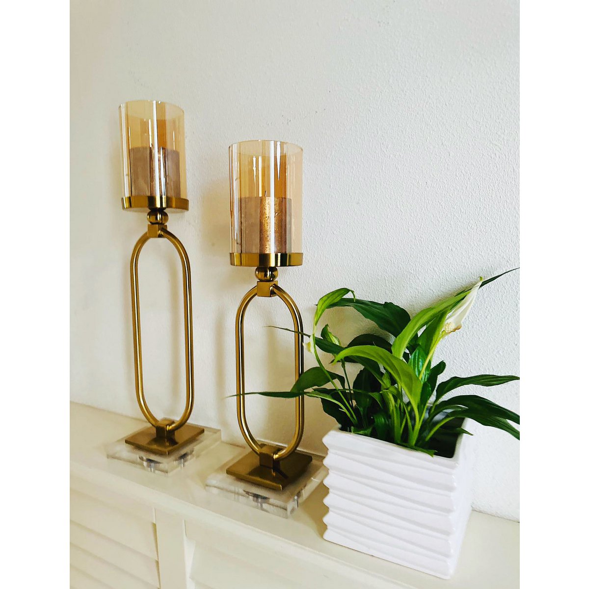 KANDELAAR | GLAS | GOUD ZH02 Grote maat: 12*50*8.5