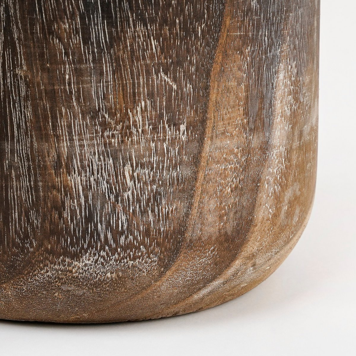 Boris Bloempot - H16 x Ø19 cm - Paulownia Hout - Donkerbruin