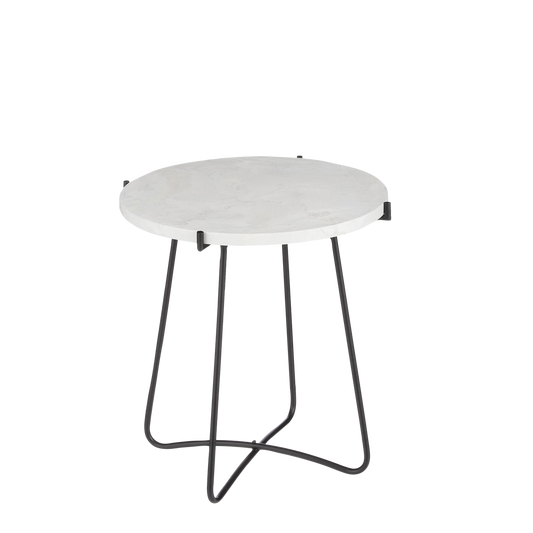 Farah Bijzettafel - H45 x Ø43 cm - Metaal - Wit