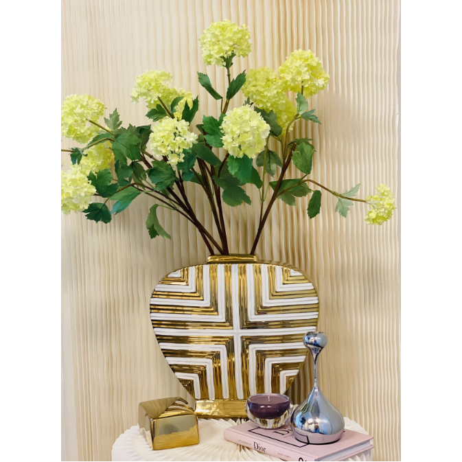 Vaas wit met goud (M) | Decoratie