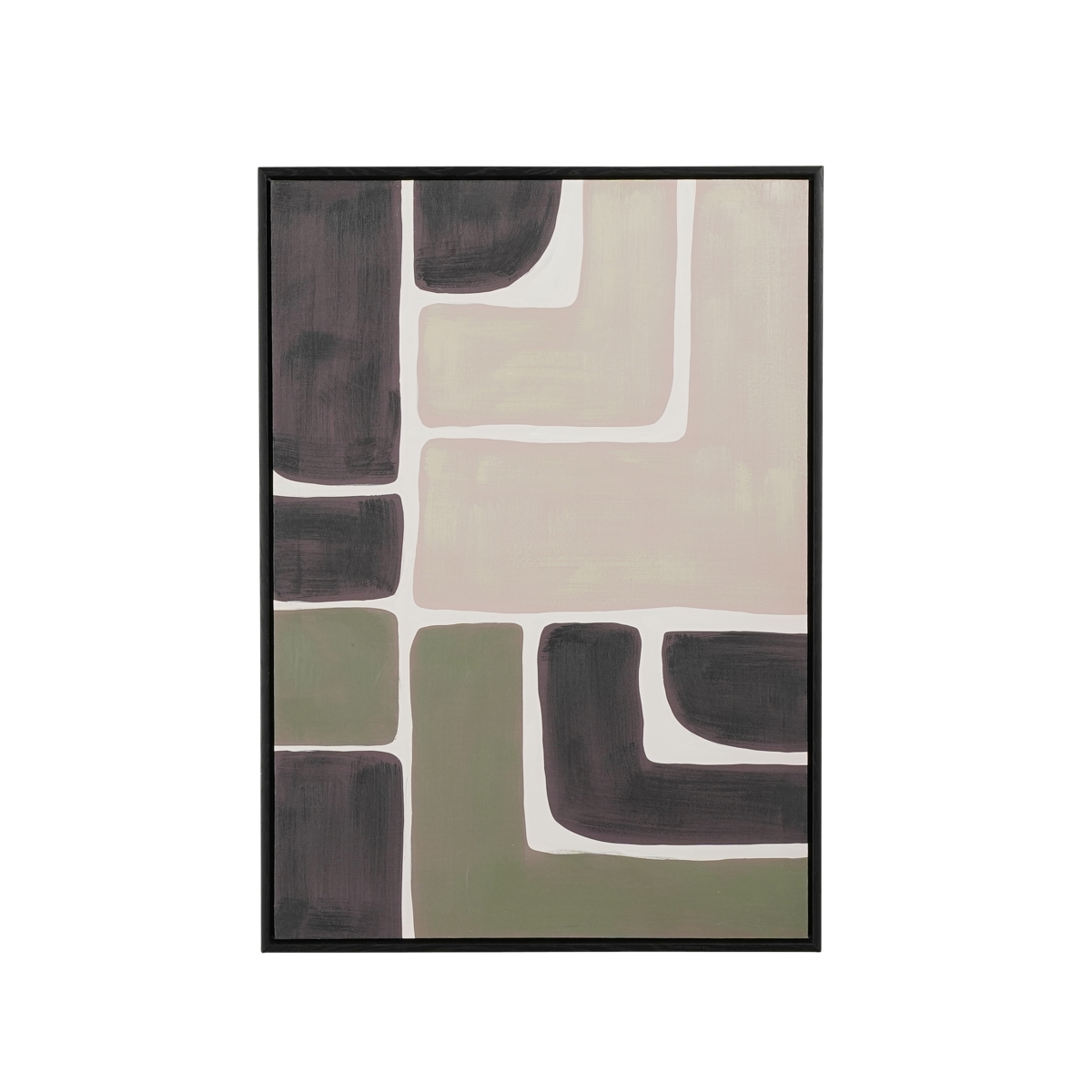 Kubu Muurdecoratie - L50 x H70 cm - Canvas - Zwart