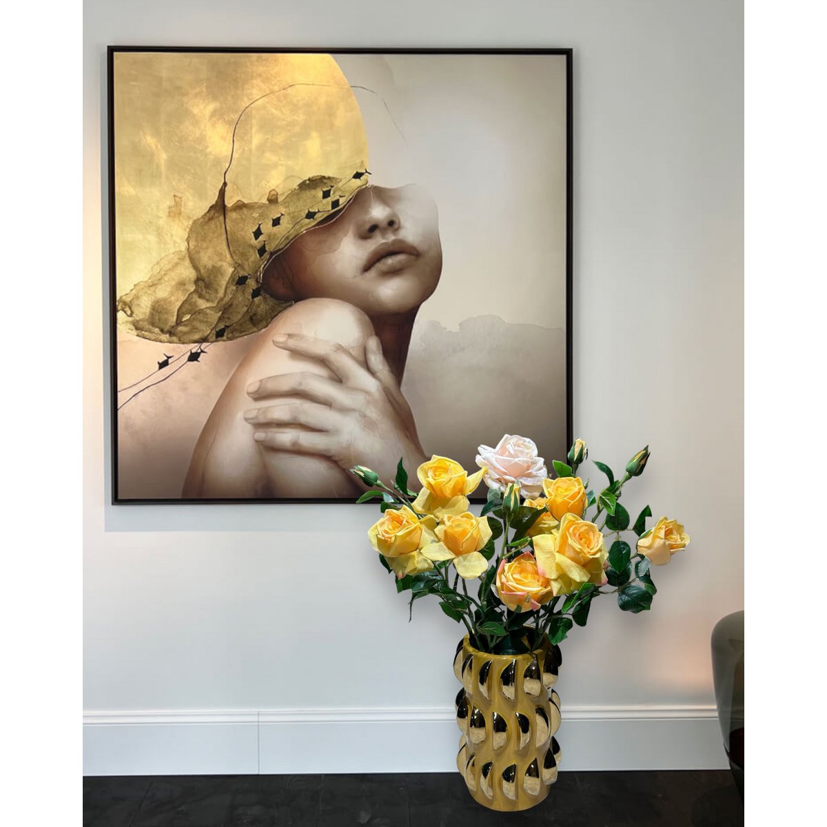 Tafelblad gele vaas(cv11654-10geel)