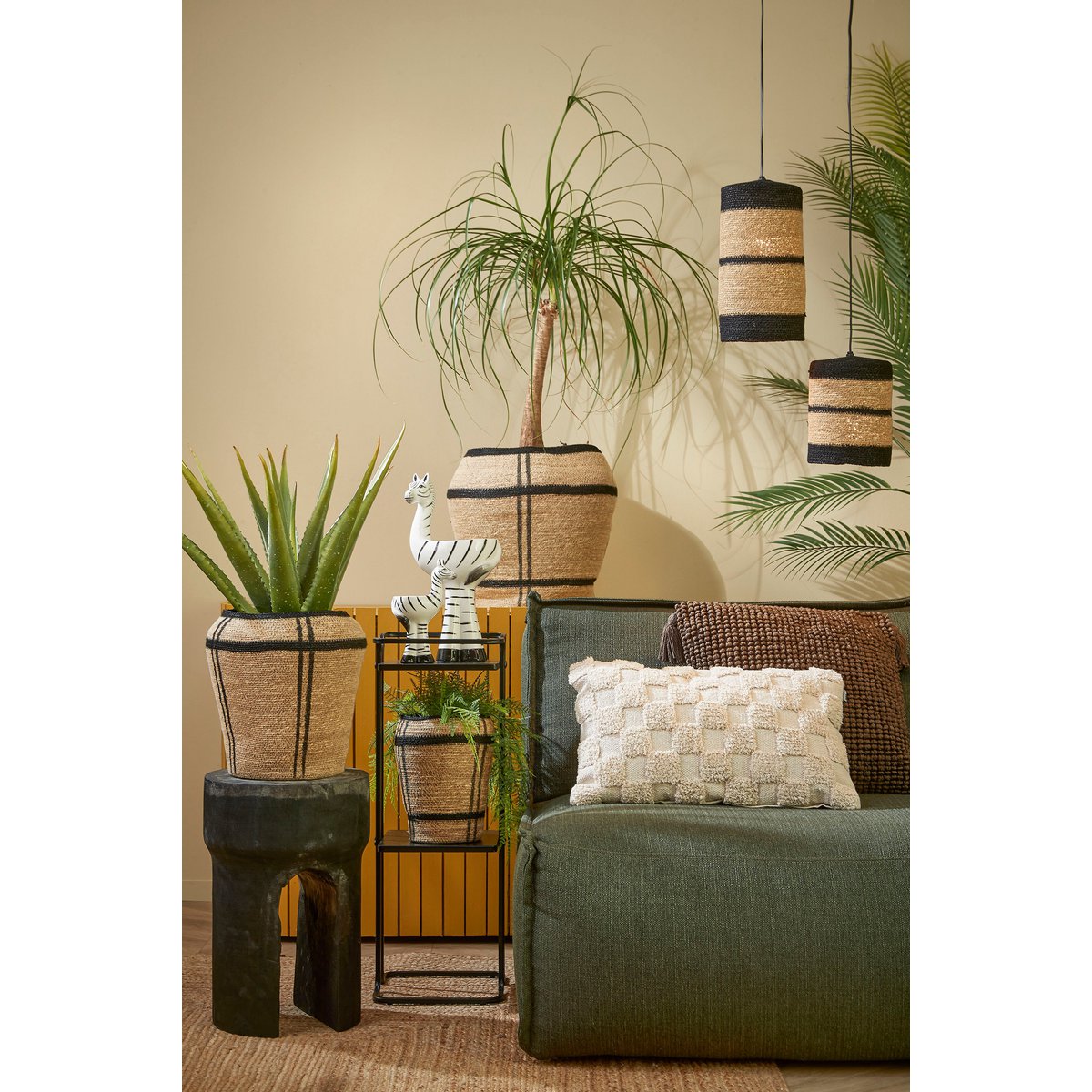 Cordoba Plantentafel - L25 x B25 x H68 cm - Metaal - Zwart