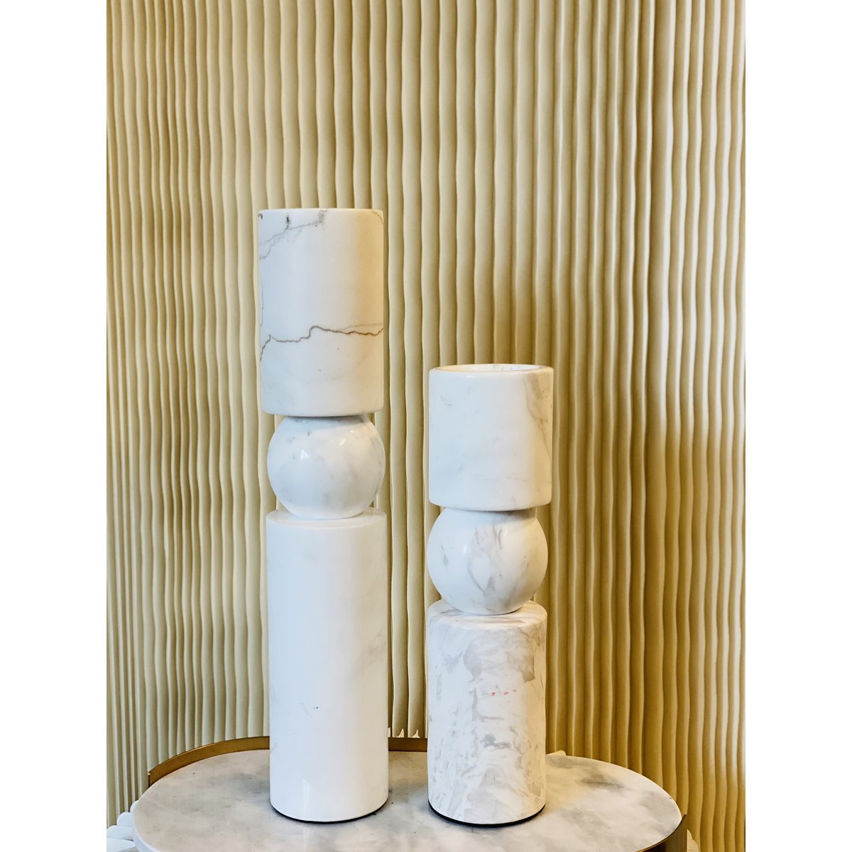 KANDELAAR | MARBLE | WHITE M H29.5cm*W8cm D 8cm Reversible for flower arrangement