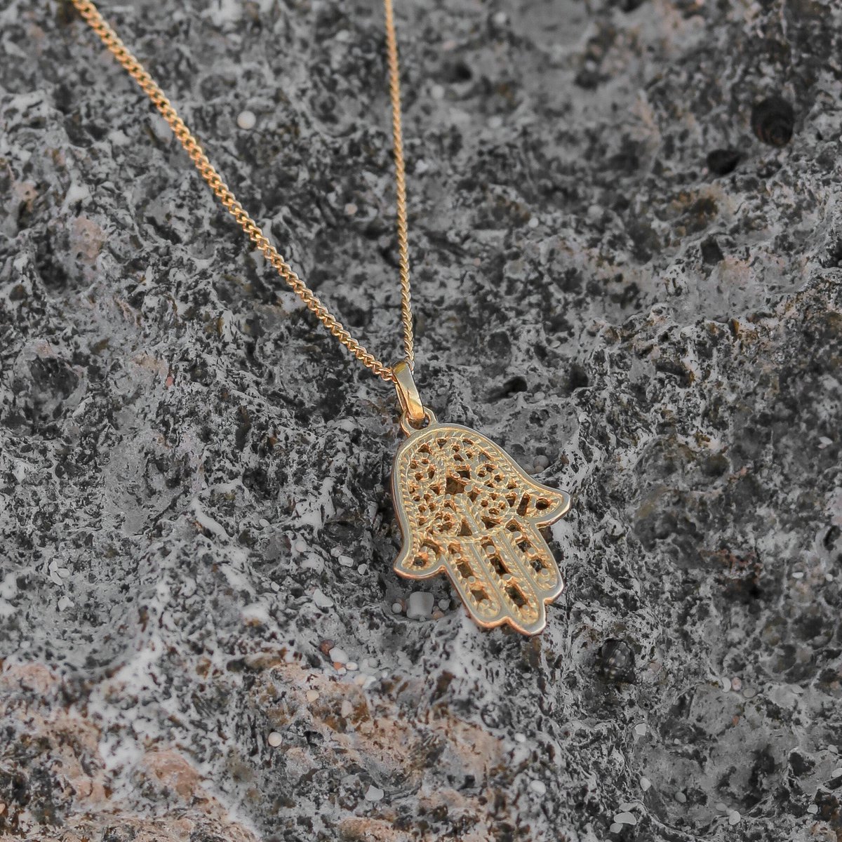 Sierlijke ketting 18k verguld - gouden 40 cm ketting gemaakt van 925 zilver goud vermeil - met hanger in Bali stijl - KRAJAN goud