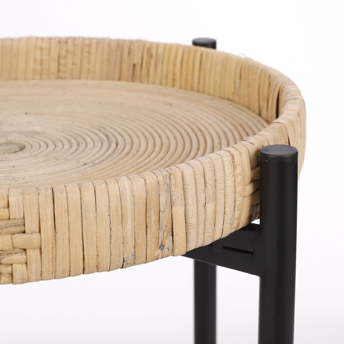 Kaj Bijzettafel - H51 x Ø45 cm - Rotan - Bruin