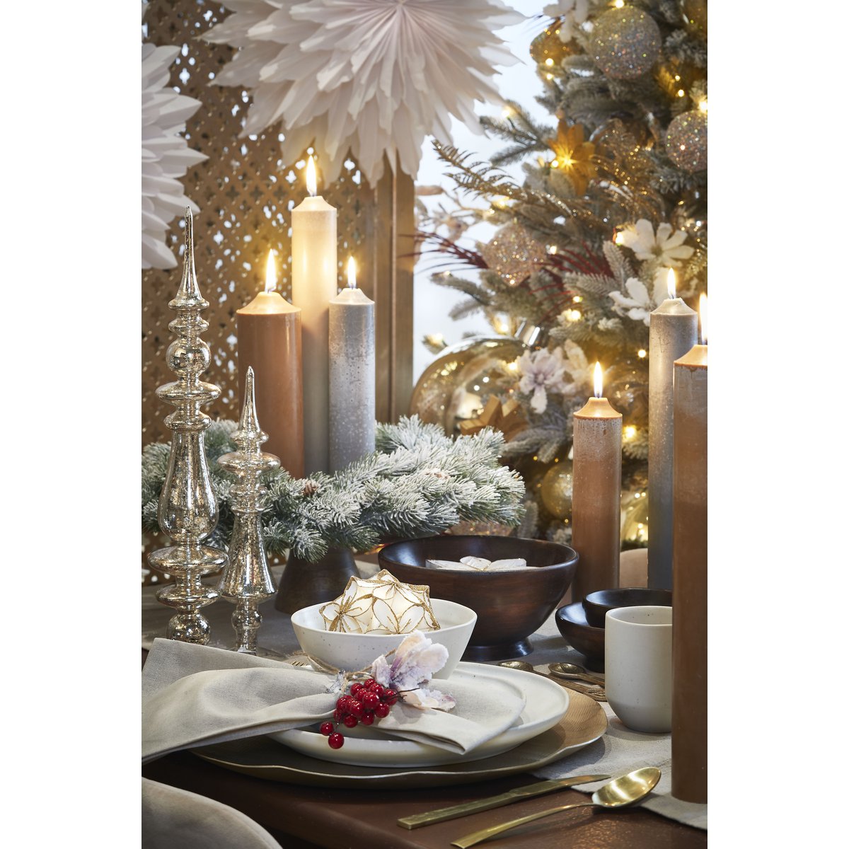 Kaars - H30 x Ø7 cm - Lichtbruin