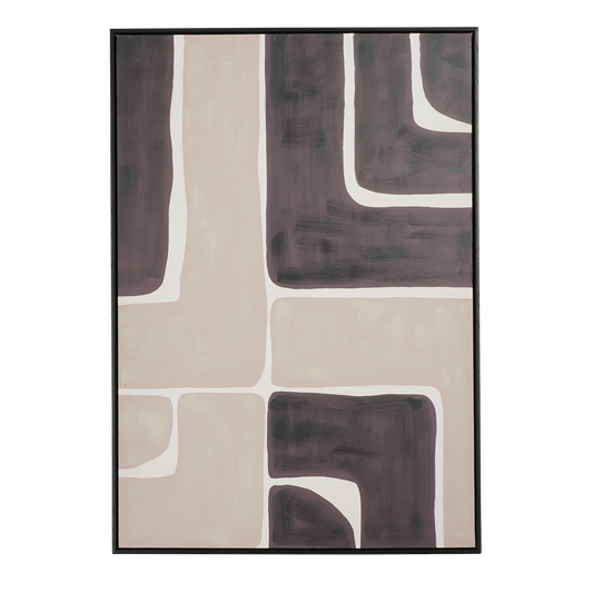 Kubu Muurdecoratie - L70 x B100 cm - Canvas - Taupe