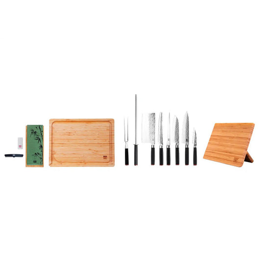 Messen- en keukenaccessoireset - De complete set Deluxe Edition (C): 6 messen + 5 accessoires