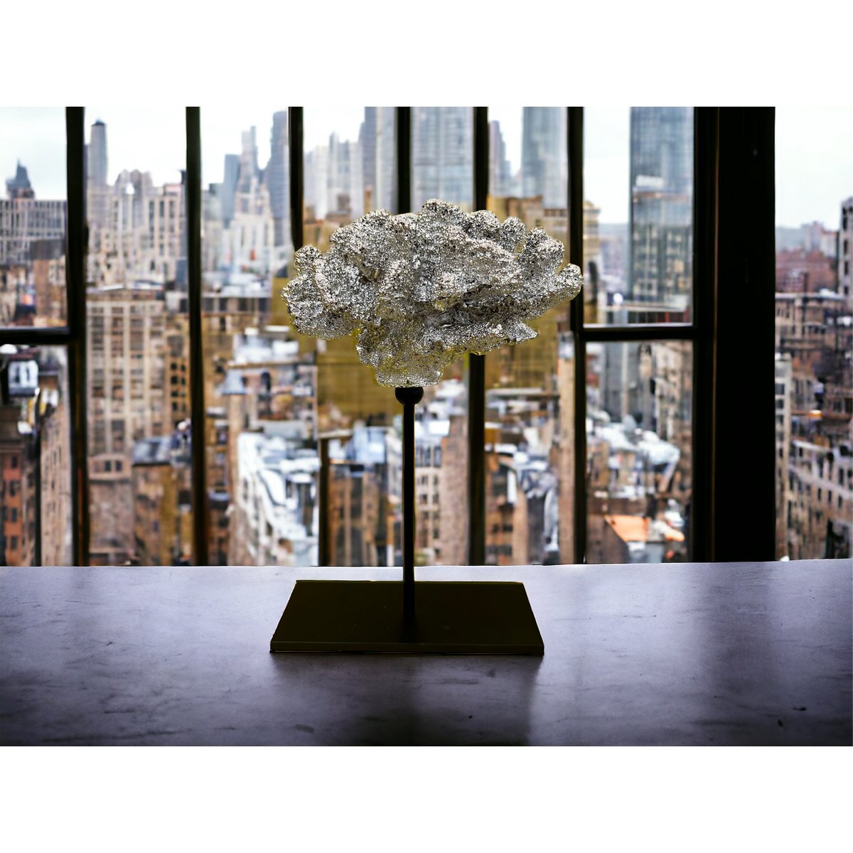 Koraal met metalen standaard ( champagnekleur) | Decoratief Koraal