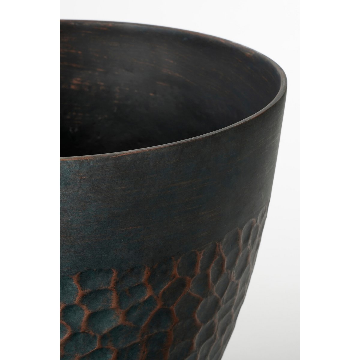 Bravo Bloempot voor Buiten - H32,5 x Ø38 cm - Groen gehamerd