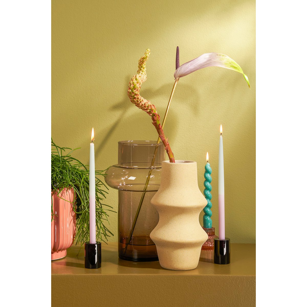 Dip-dye Dinerkaars - Set van 4 - H28 cm - Lila