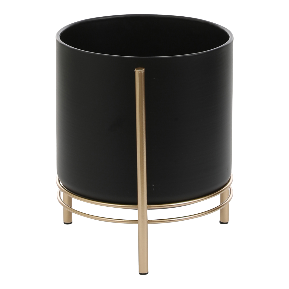 Sverre Bloempot op Standaard - H29 x Ø25 cm - Zwart, Goud