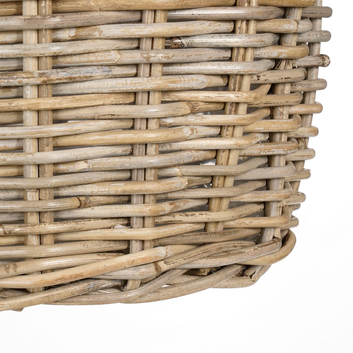 Marcia Plantenmand Muurhanger voor Buiten - Set van 2 - L38 x B26 x H26 cm - Rotan - Grijs
