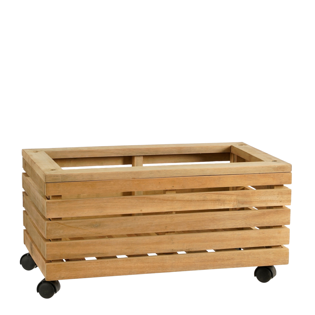 Glenwood Plantenbak Rechthoek op Wielen voor Buiten - L60 x B35 x H30 cm - Acaciahout - Bruin