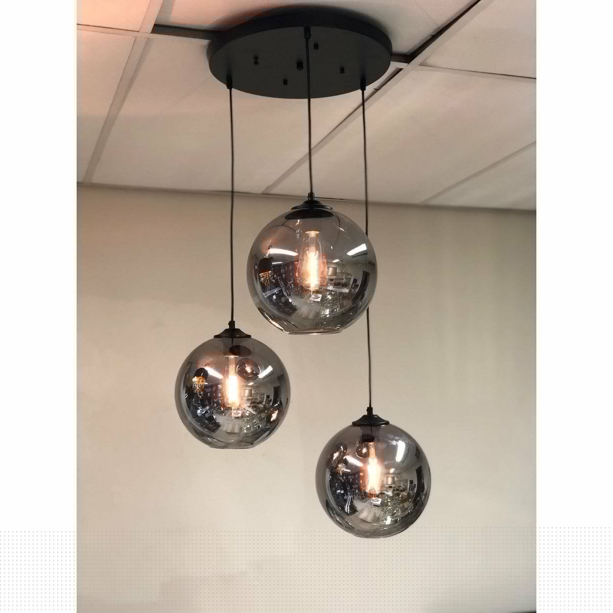 Hanglamp Smoke Glas 3-Licht