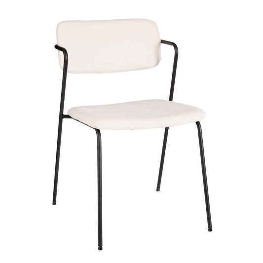 Nanet Eetkamerstoel - Velvet - Off White