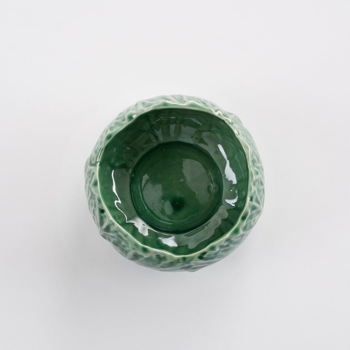 Kool Bloempot- H7 x Ø12 cm - Porselein - Groen