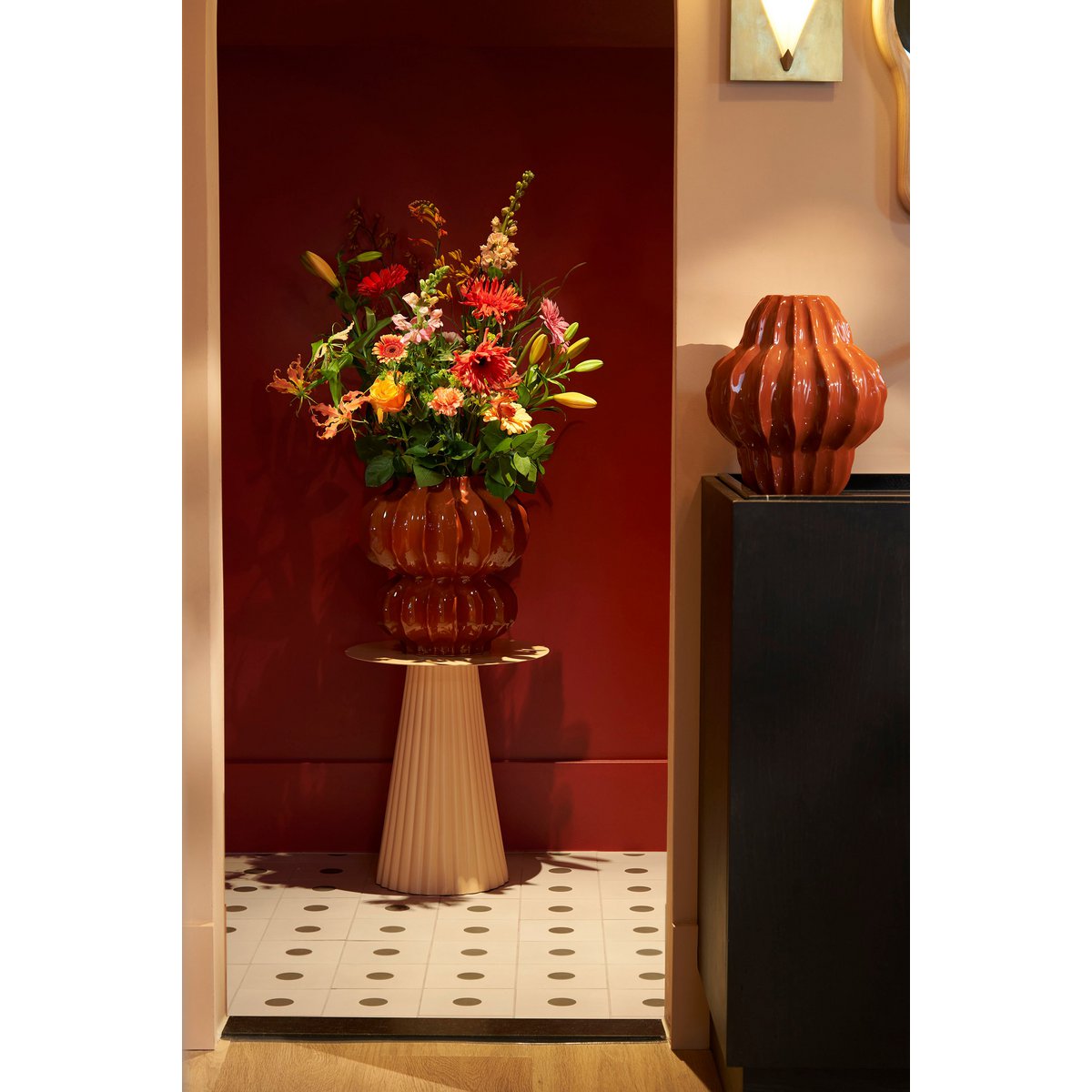 Pellis Bijzettafel - H46 x Ø40 cm - Metaal - Lichtroze