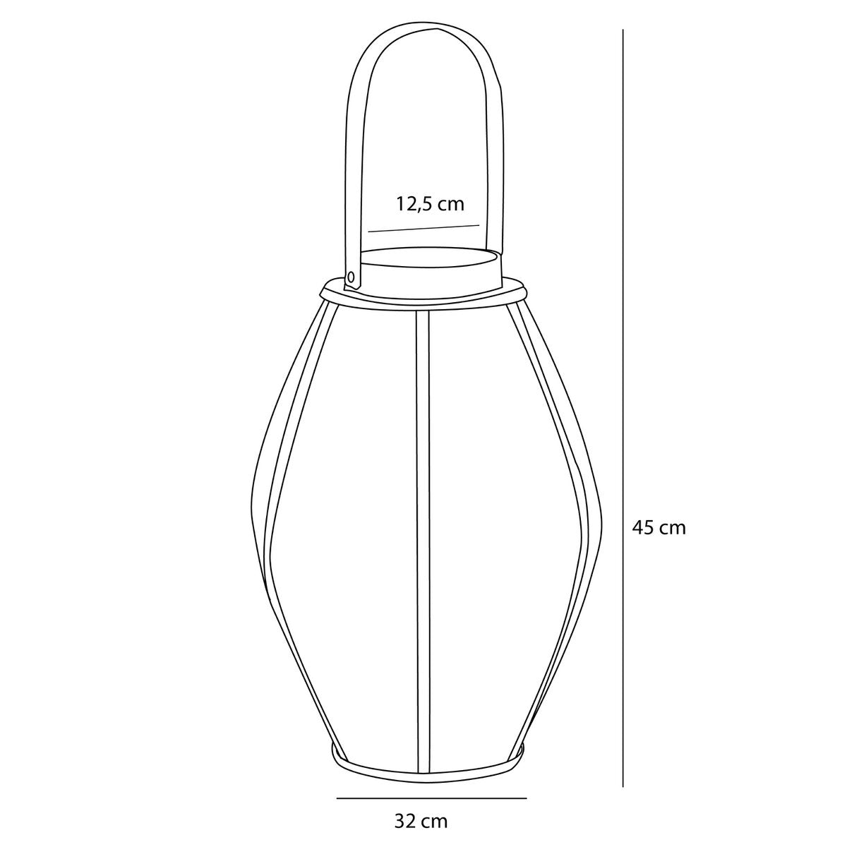 Roger Lantaarn - H45 x Ø32 cm - Jute - Fuchsia, Oranje