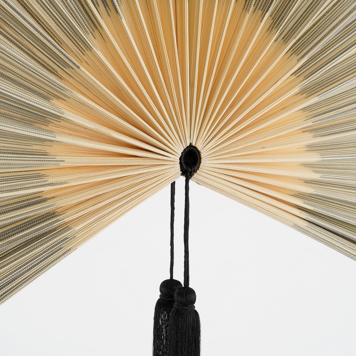 Muurdecoratie Waaier - L105 x B150 cm - Bamboe - Zwart