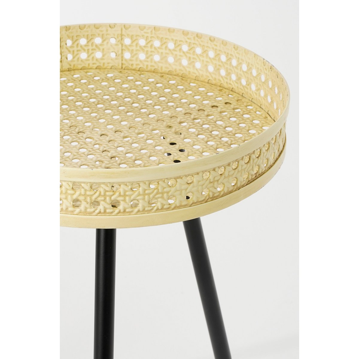 Jaylee Bijzettafel - H45 x Ø34 cm - Metaal - Zwart