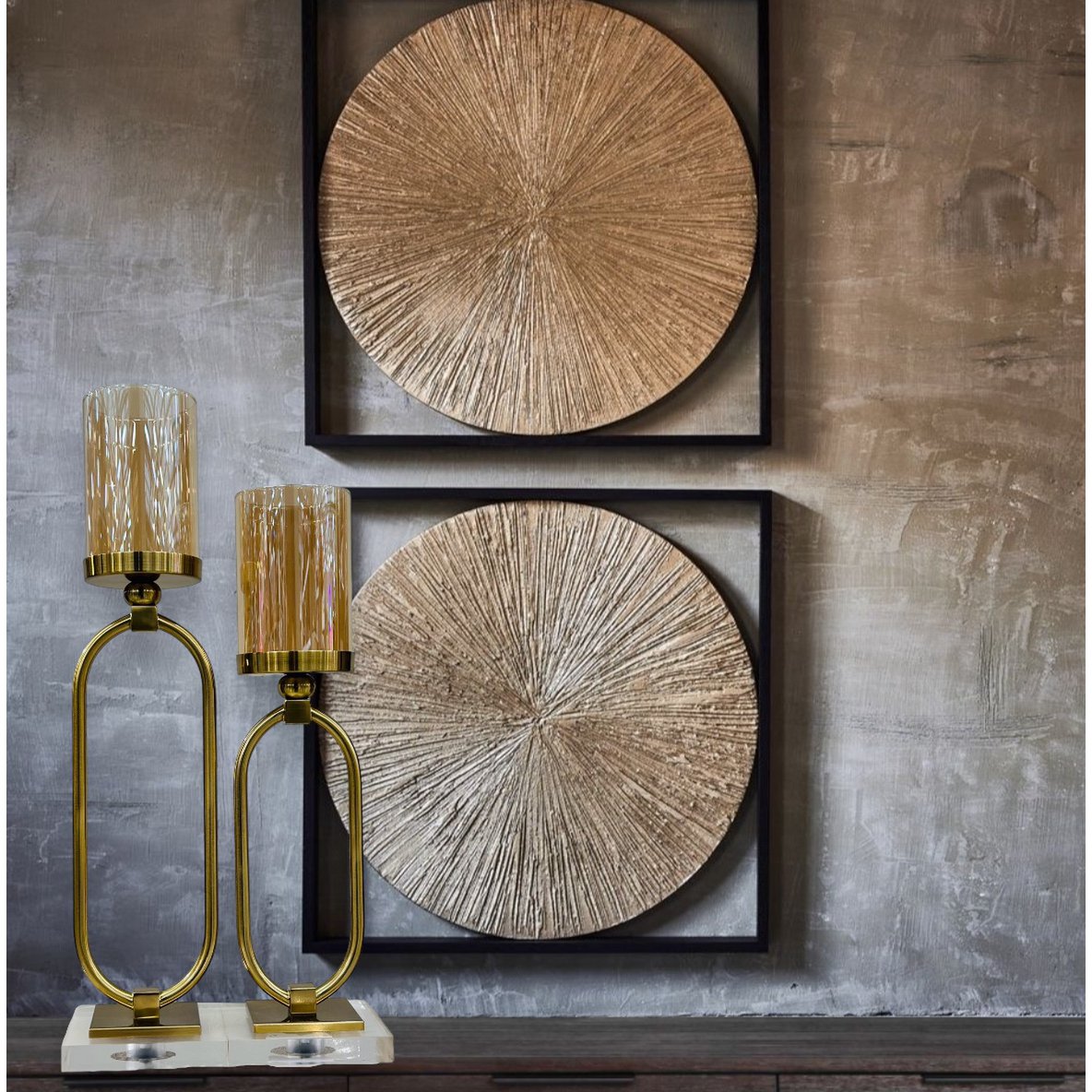 KANDELAAR | GLAS | GOUD ZH02 Grote maat: 12*50*8.5