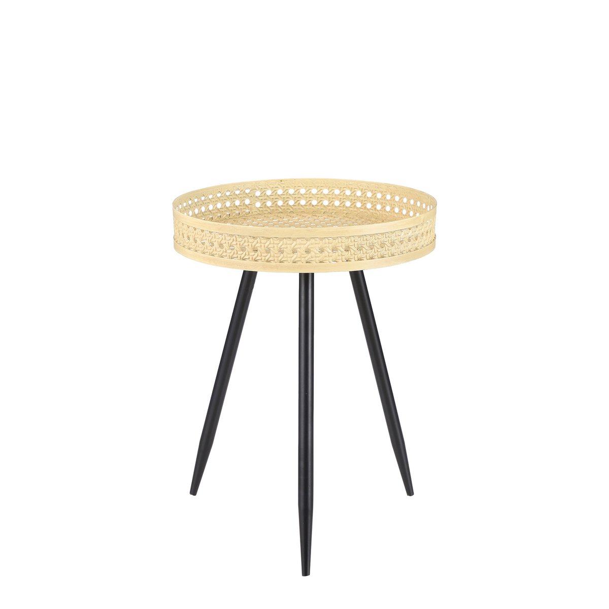 Jaylee Bijzettafel - H45 x Ø34 cm - Metaal - Zwart