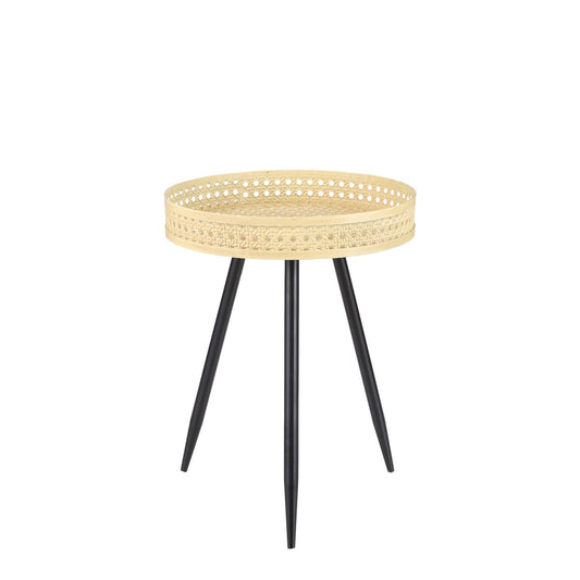 Jaylee Bijzettafel - H45 x Ø34 cm - Metaal - Zwart