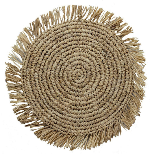 Placemat (set van 2,4 of 6) AMBON | Placemat van Raffia | 35 cm doorsnee