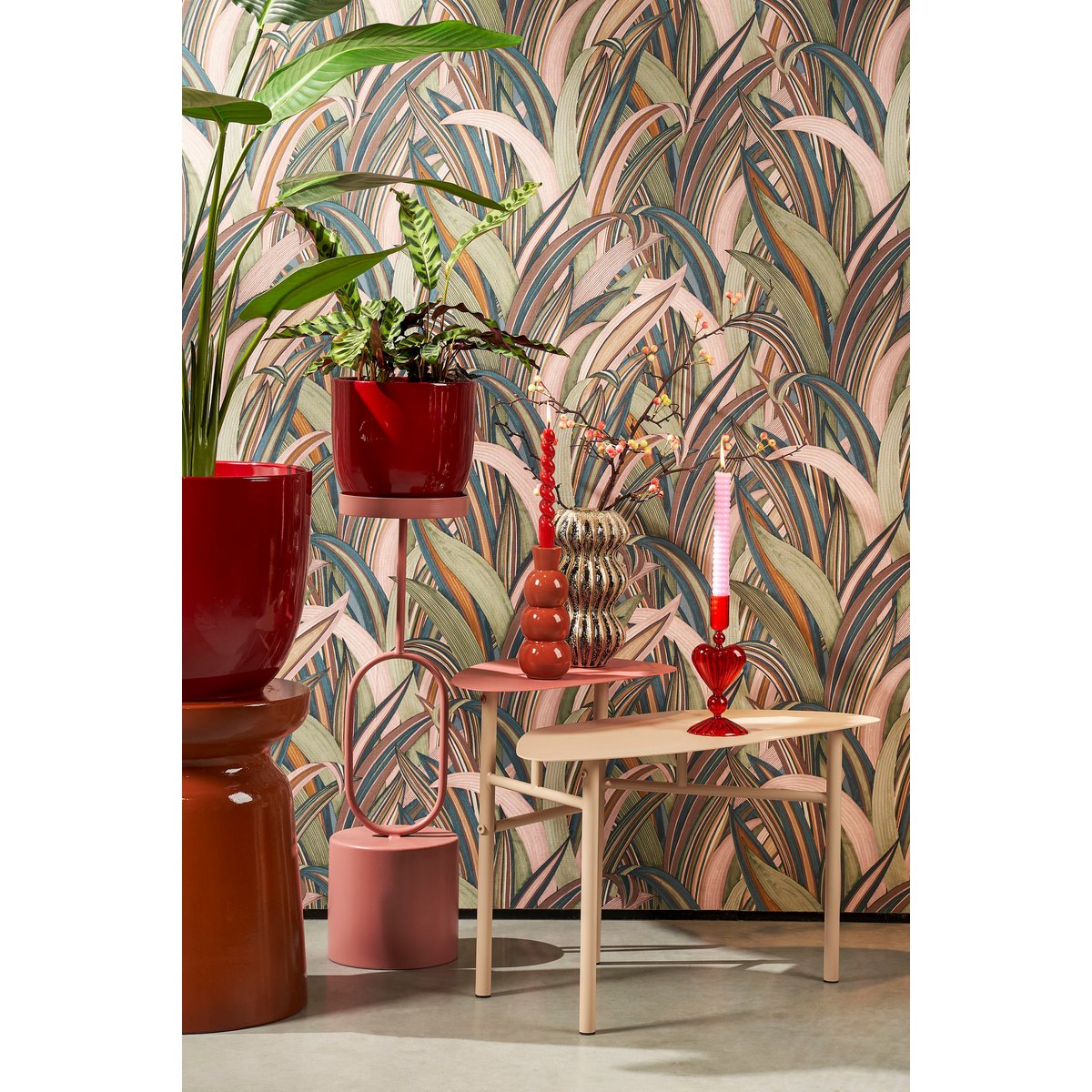 Selena Bijzettafel - L68 x B45 x H46 cm - Metaal - Roze